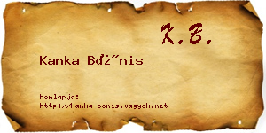 Kanka Bónis névjegykártya